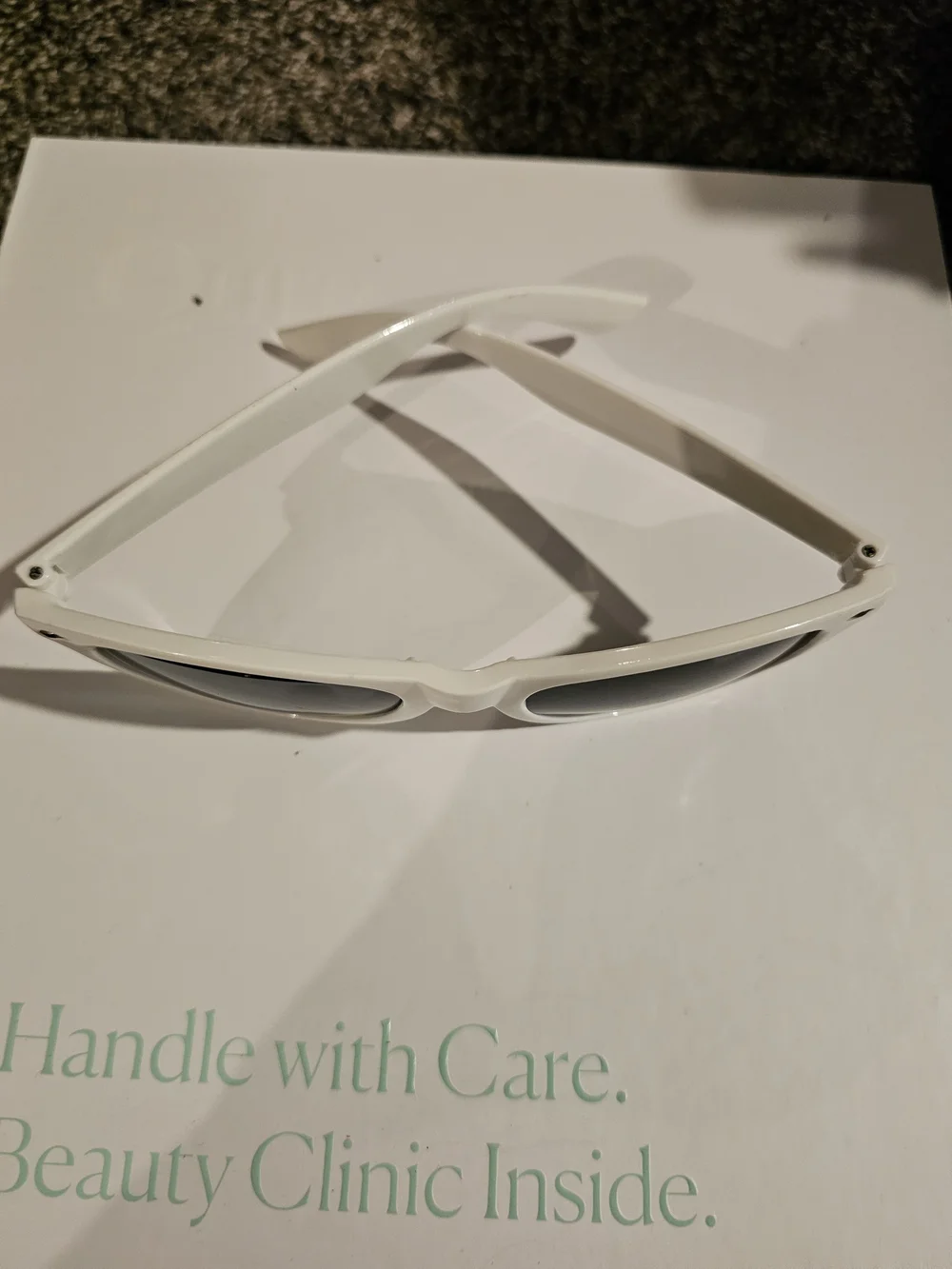 Men's White Sunglasses with Black Lenses
